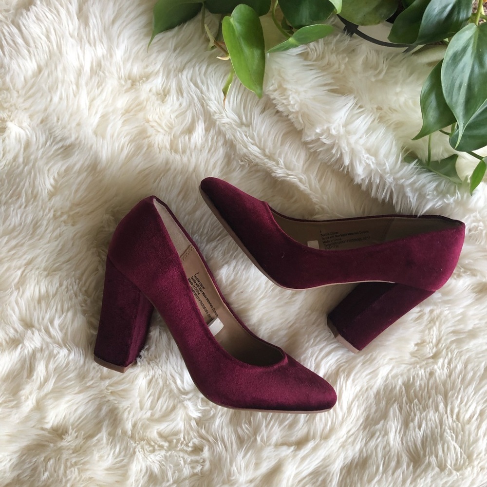 Magenta Velvet Heels